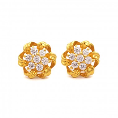 Sree Kumaran Thangamaligai  22kt Yellow Gold Stone Earring