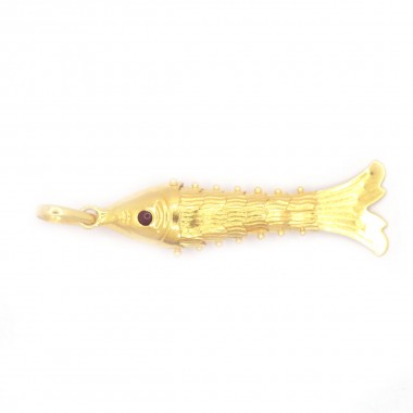 Trendy Flexible Fish Gold Pendant