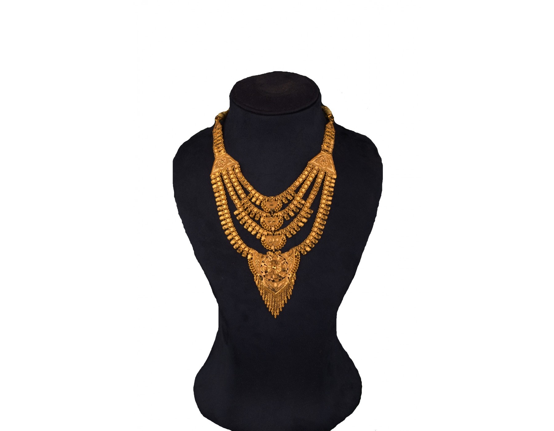 22KT Gold 3 Layer Bengali necklace