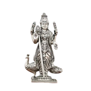 GOD MURUGAN WITH PEACOCK SILVER SILAI  (92.5 PURITY)