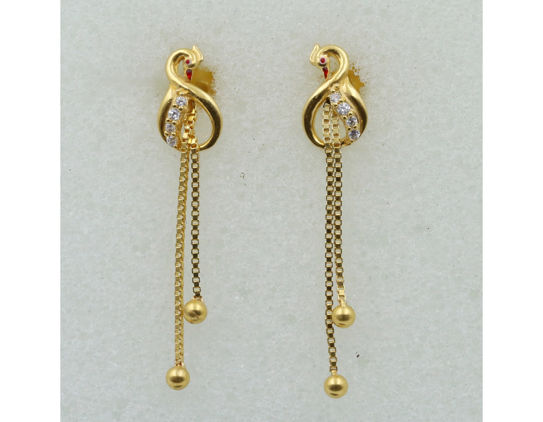 Manufacturer of Ladies 916 gold casting fancy earrings -lfe196 | Jewelxy -  147586