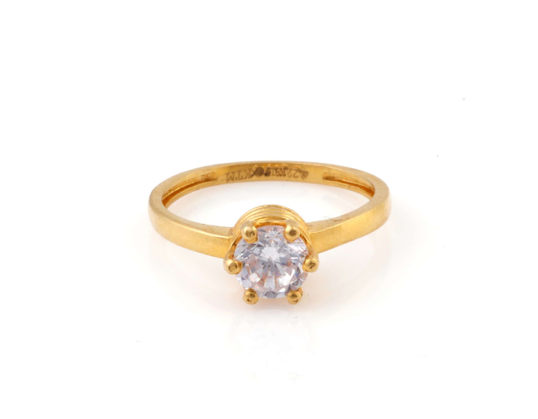 Ladies Diamond Wedding Ring 18K Yellow Gold - Round Single Stone | Angelic  Diamonds