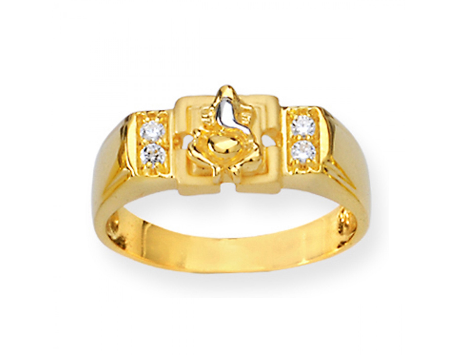 Manufacturer of 22kt 916 cz lord ganesha ring mgr76 | Jewelxy - 153680