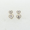 18K Gold Stylish Heart Shaped Diamond Stud