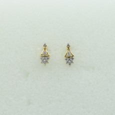 18K Gold Fancy Diamond Stud for Women's & Girl's