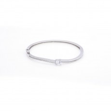 92.5 Sterling Silver Stylish Stoned Bangle for Ladie's