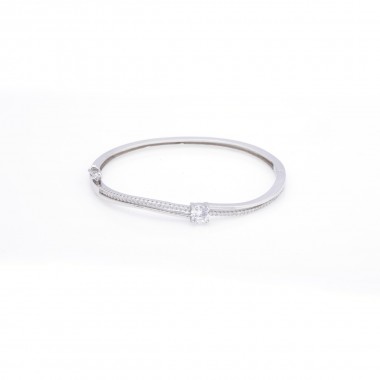 92.5 Sterling Silver Stylish Stoned Bangle for Ladie's