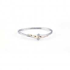 92.5 Sterling Silver Stylish Stoned Bangle for Girl's