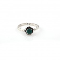 92.5 Sterling Silver Green Stoned Metti