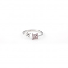 92.5 Sterling Silver Pink Stone Metti