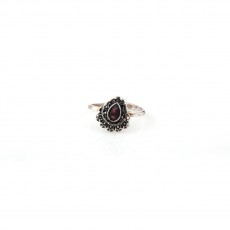 92.5 Sterling Silver Red Stone Stylish Metti