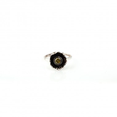 92.5 Sterling Silver Yellow Stone Metti