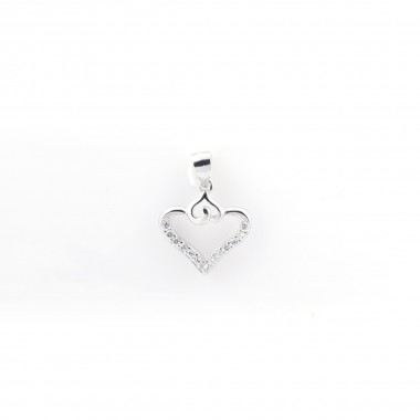 92.5 Sterling Silver Heart-in Shaped Pendant For Women's & Girl's