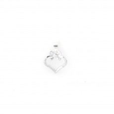 92.5 Heart-in Shaped Sterling Silver Pendant For Girl's