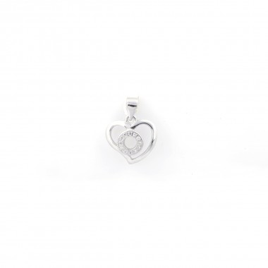 92.5 Sterling Silver Heart-in Shaped Pendant For Ladie's