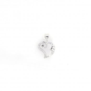 92.5 Stylish Silver Heart-in Shaped Pendant For Girl's