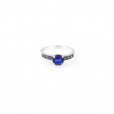 92.5 Blue Stoned Sterling Silver Ring For Girls And Womens