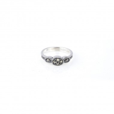 Stoned Silver Ring
