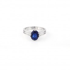 92.5 Sterling Blue Stoned Ring For Ladies