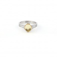  92.5 Fancy Golden Color Sterling Silver Ring For Ladies