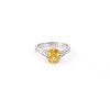  92.5 Sterling Silver Yellow Stoned Ring For Womens