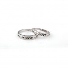 92.5 Modern Sterling Silver Couple Ring
