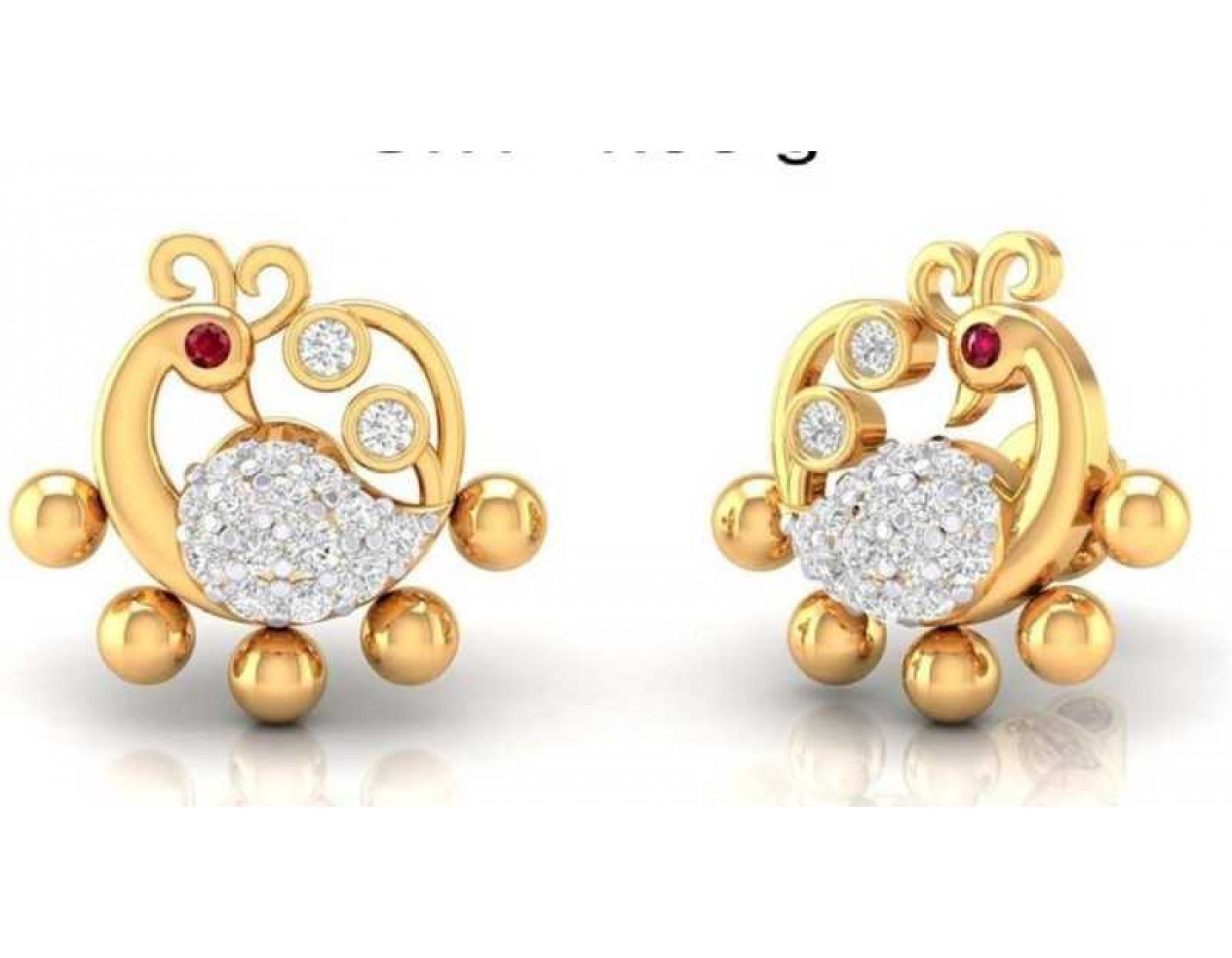 Buy Yellow Chimes Gold Plated Leaf design Matti Jhumka Earring with Ear  chain Online