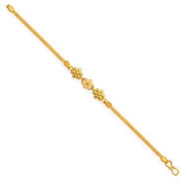 22K Gold Flower Casting Baby Bracelet 