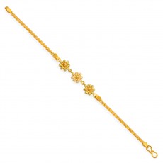 22K Gold Fancy Flower Casting Baby Bracelet