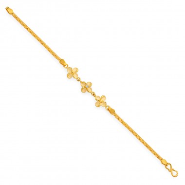 22K Gold Stoned Flower Casting Baby Bracelet