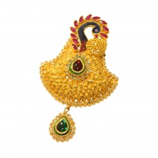 22Kt PAA.YC Peacock Design Gold Pendant with Stone