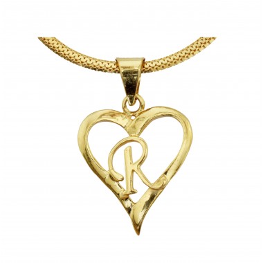  Gold Initial 'R' Pendant For Girls