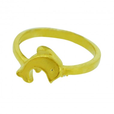 22K Gold Dolphin Design Ring for Girl's
