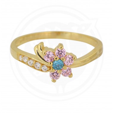 22K Gold Multi color Stoned Ring Collection