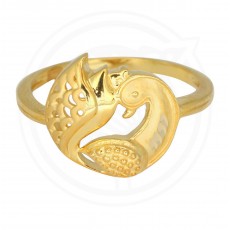 22K Gold Stylish Peacock Ring Collection for Girl's