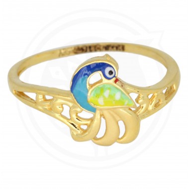 22K Gold Fancy Peacock Ring for Girl's