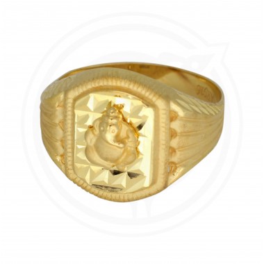 22K Gold Ganesha Gent's Ring
