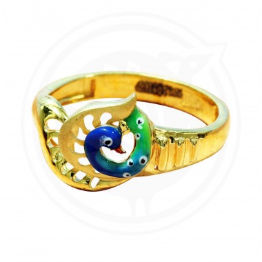 22K Gold Fancy Peacock Casting Ring 