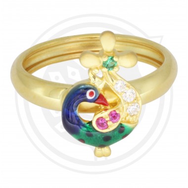 22K Gold Peacock Ring for Women's