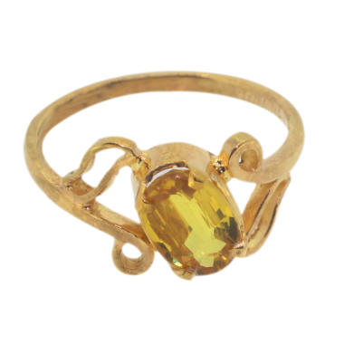 22K Gold Women's Ring with Yellow Stone