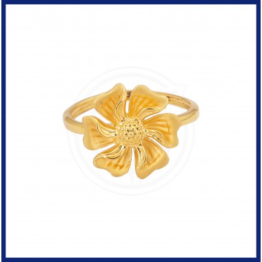 22K Gold Flower Casting Ring for Women's