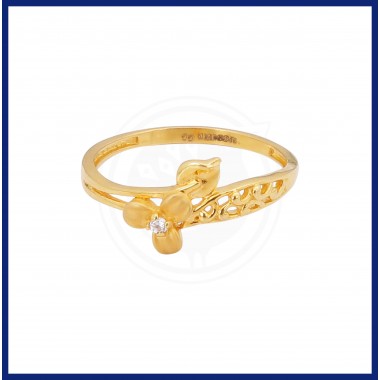 22K Gold Single Stone Casting Flower Ring Collection