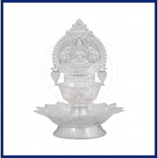 Sterling silver kamatchi lotus vilakku for Pooja (92.5 Purity)