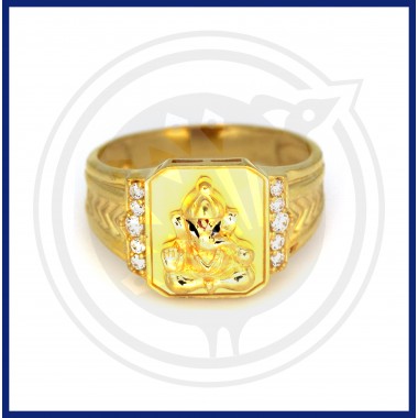 22K Gold Divine Lord Ganesh Ring