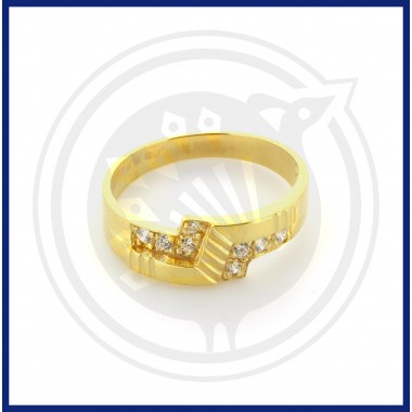 22K Gold Stoned Stylish Ring for Women's