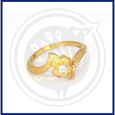 22K Gold Single Stone Fancy Ring for Women's