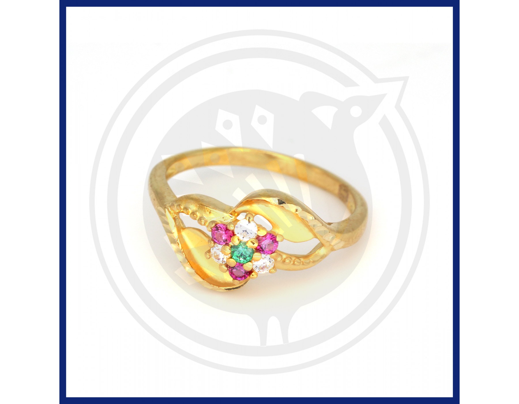 Sree Kumaran | 22K Gold Multi Color Zircon Stone Ring