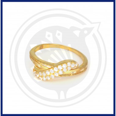 22K Gold White Zircon Stone fancy ring for girls
