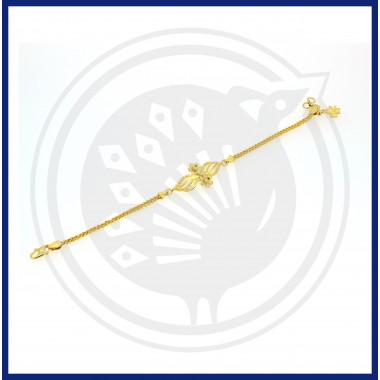 22K Gold Flower Casting Bracelet for Women's