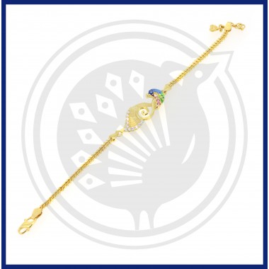 22K Gold Stylish Casting Peacock Bracelet